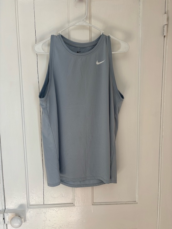 Nike Tops - Nike Women's Pale Blue Athletic Tank with White Swoosh